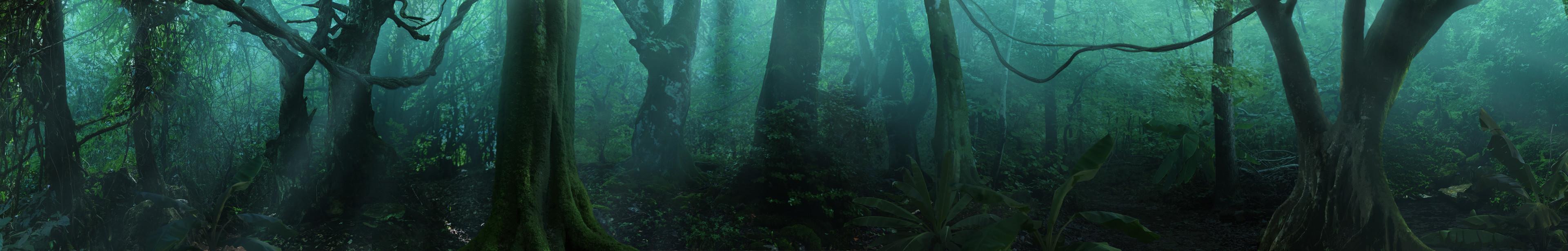 A third environment created to act as a transition during the running scene.