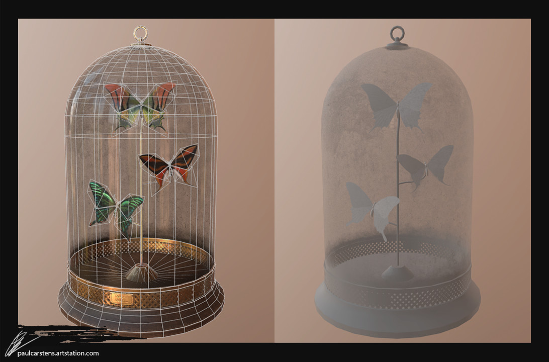Butterfly Display Dome, 2472 tris.