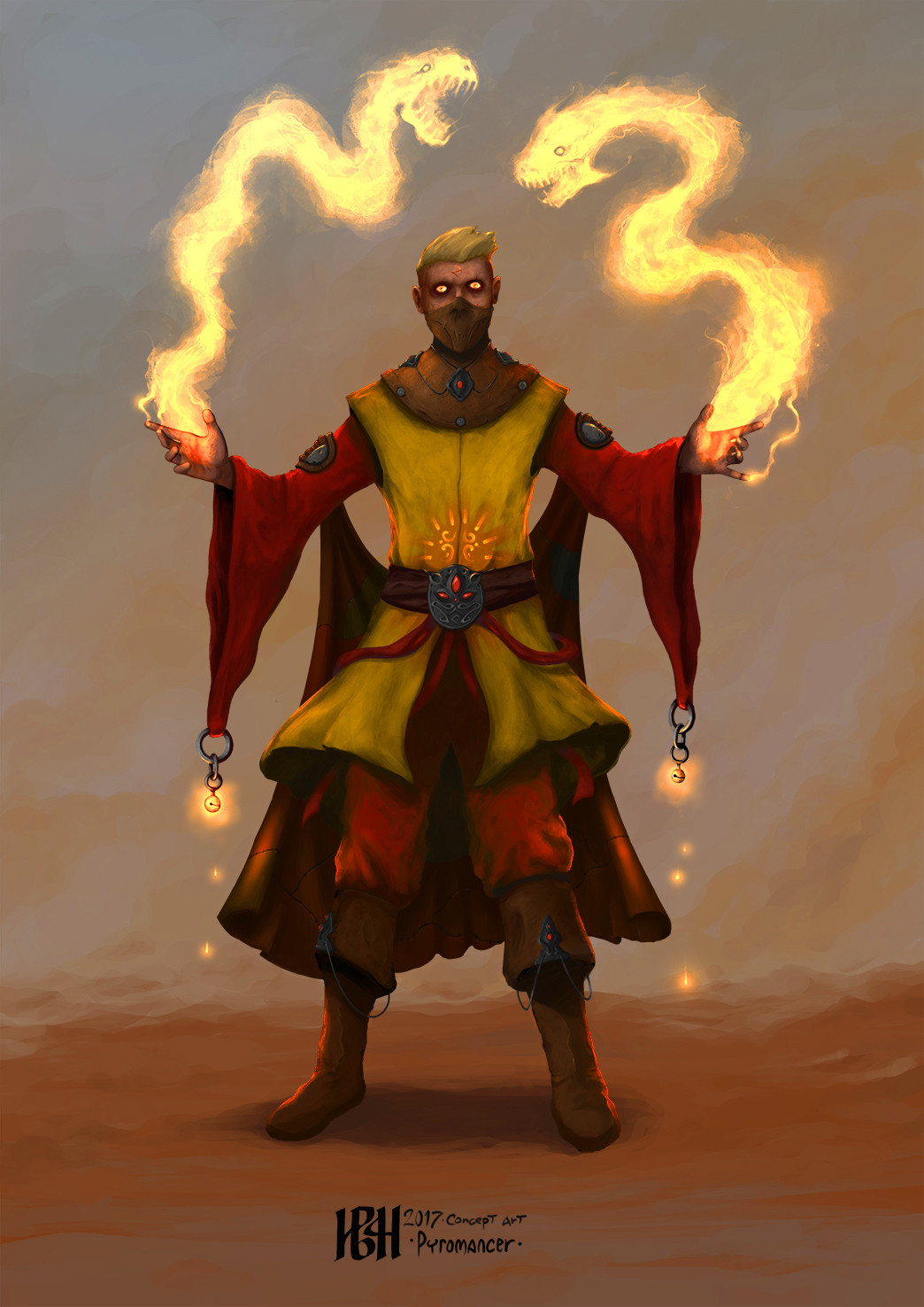 VarnaBrokentree: caucasian female pyromancer wearing red leather dress long  black hair grinning holding fire in her hand