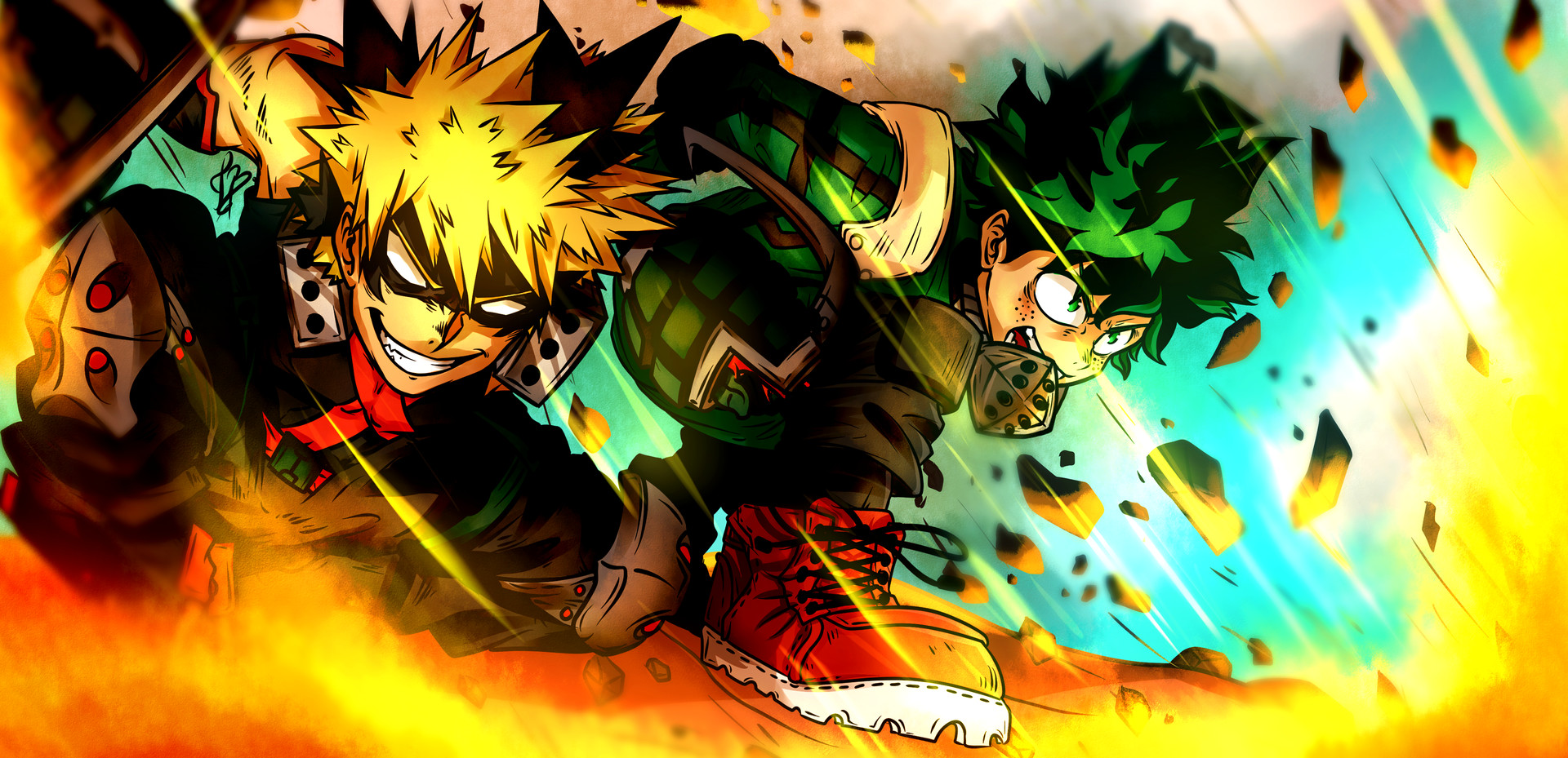 ArtStation - Deku and Bakugou, Lucas Brenner Deku / izuku midoriya wallpaper boku no hero my hero acedemia deku laughing deku being cute.
