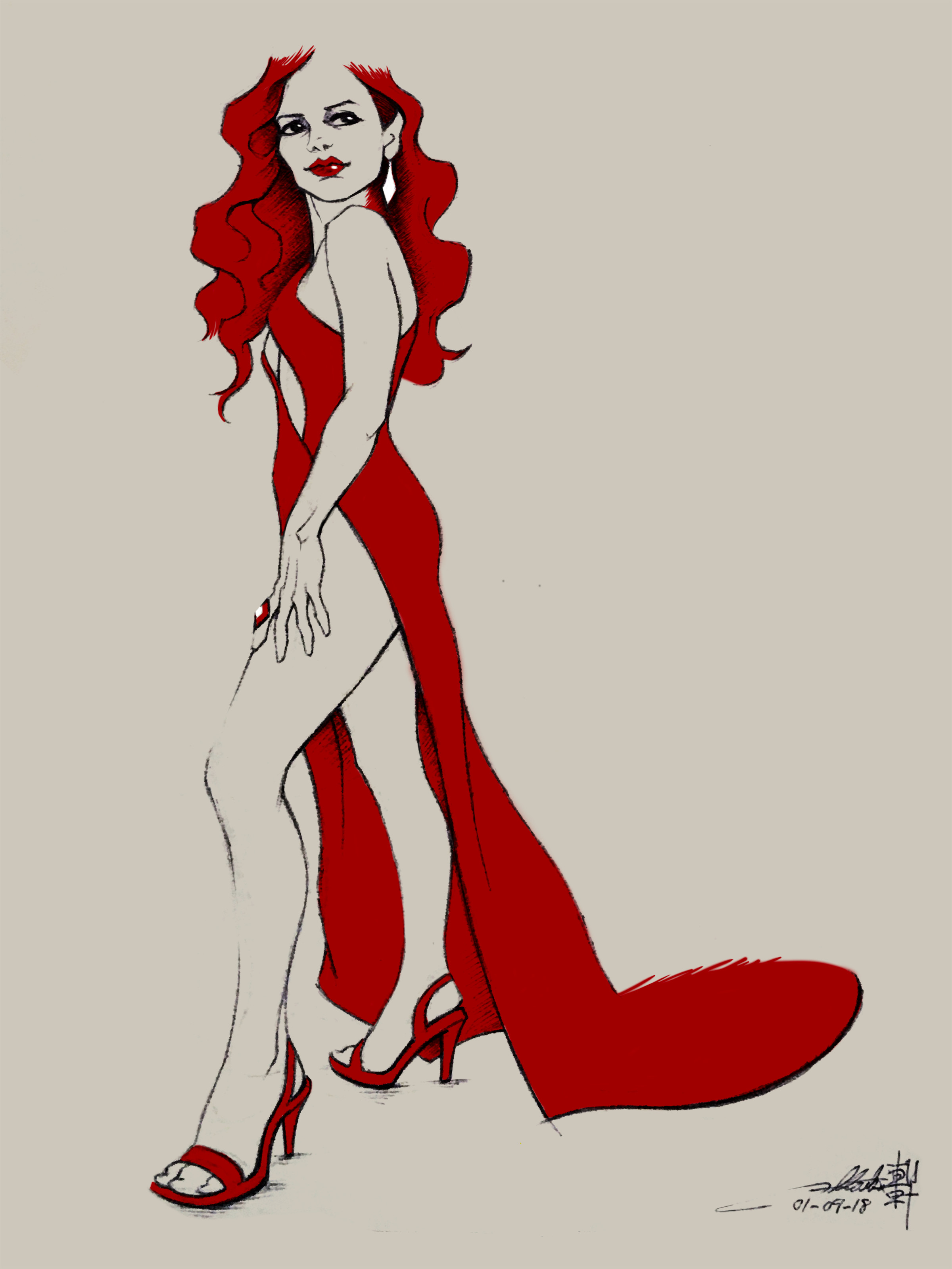 Day #15,111 - Lady in Red