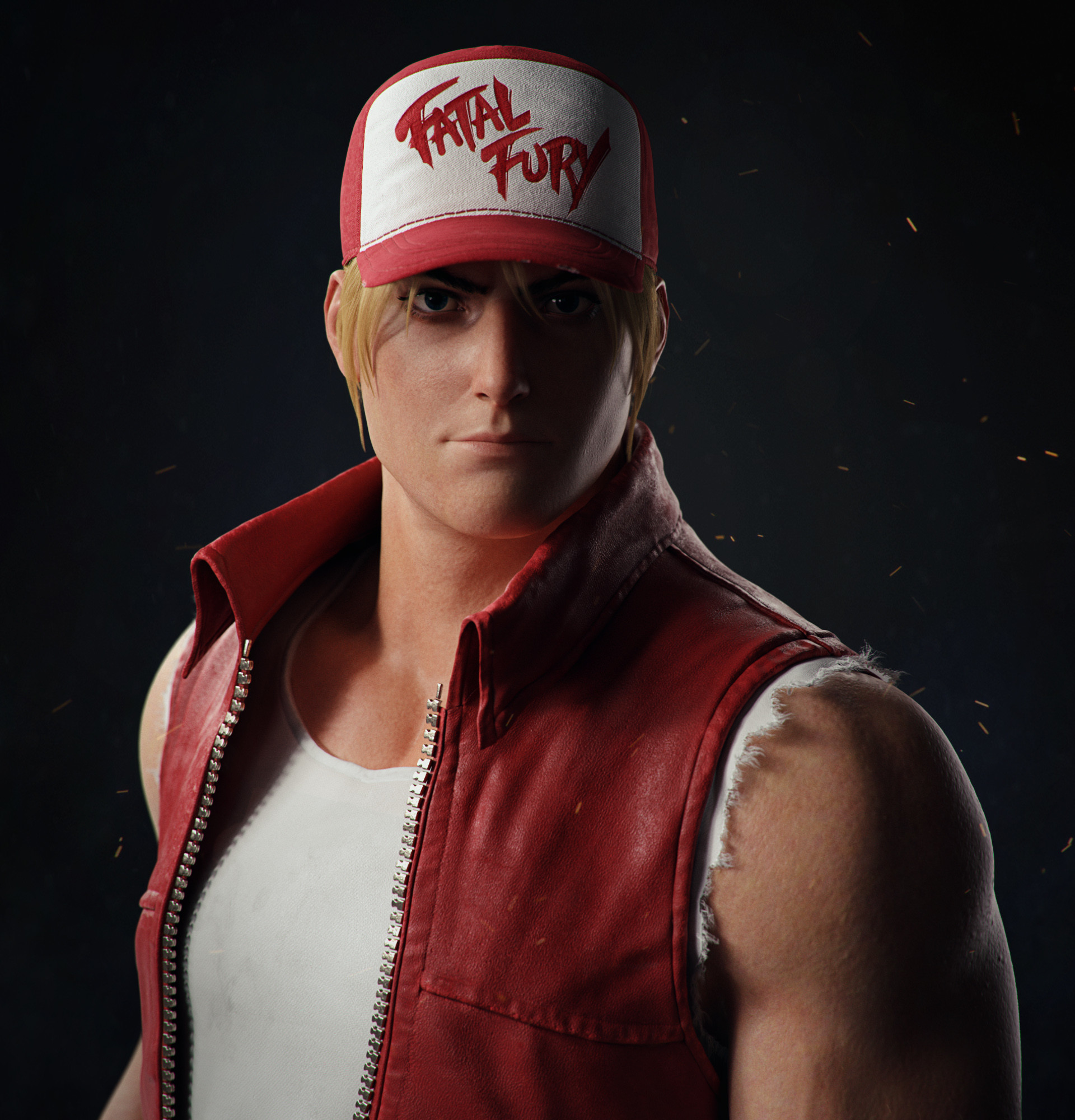 King Of Fighters Terry Bogard Head Trucker Hat No Neck Joint