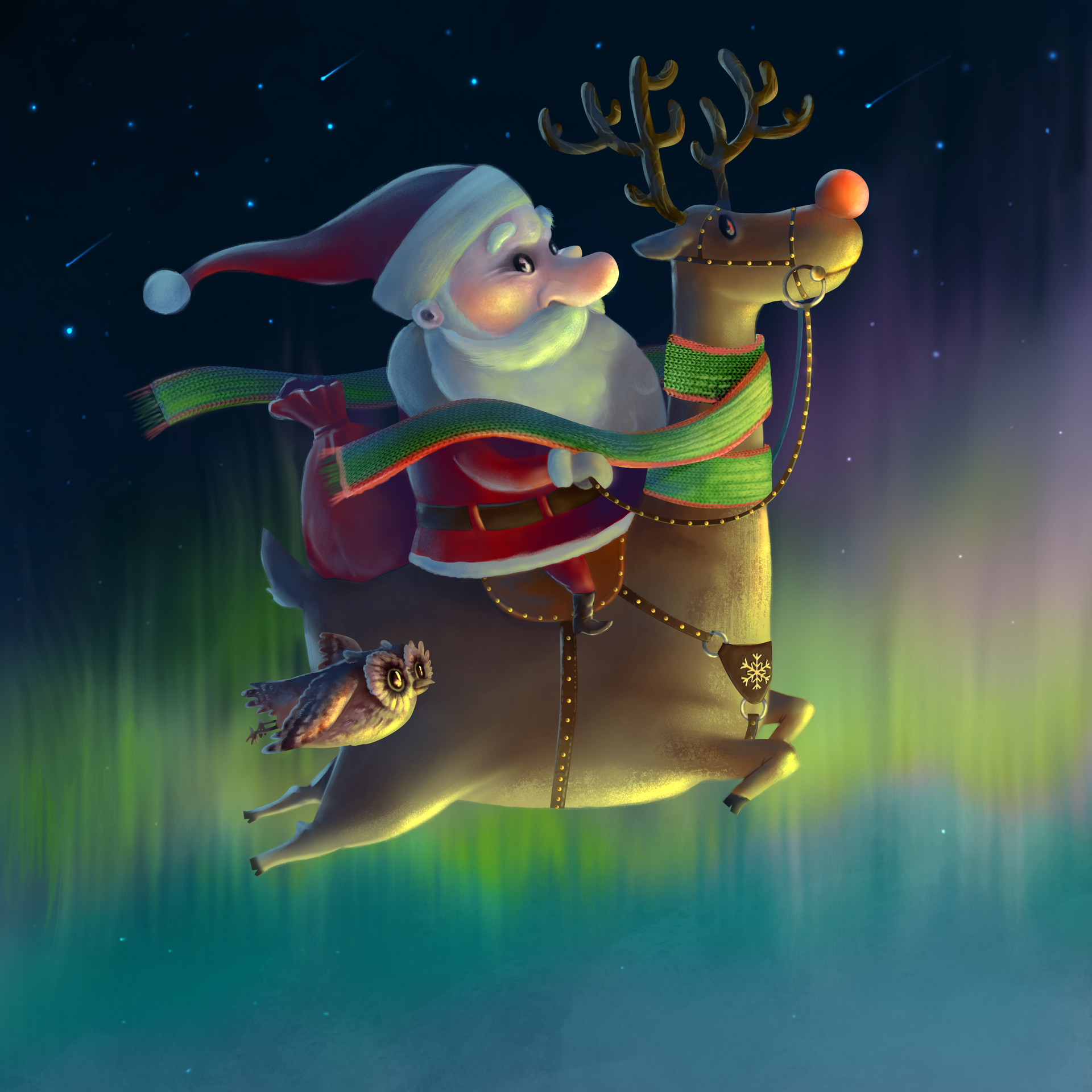 Artstation Santa Claus Riding Deer Ivan Pilipenko