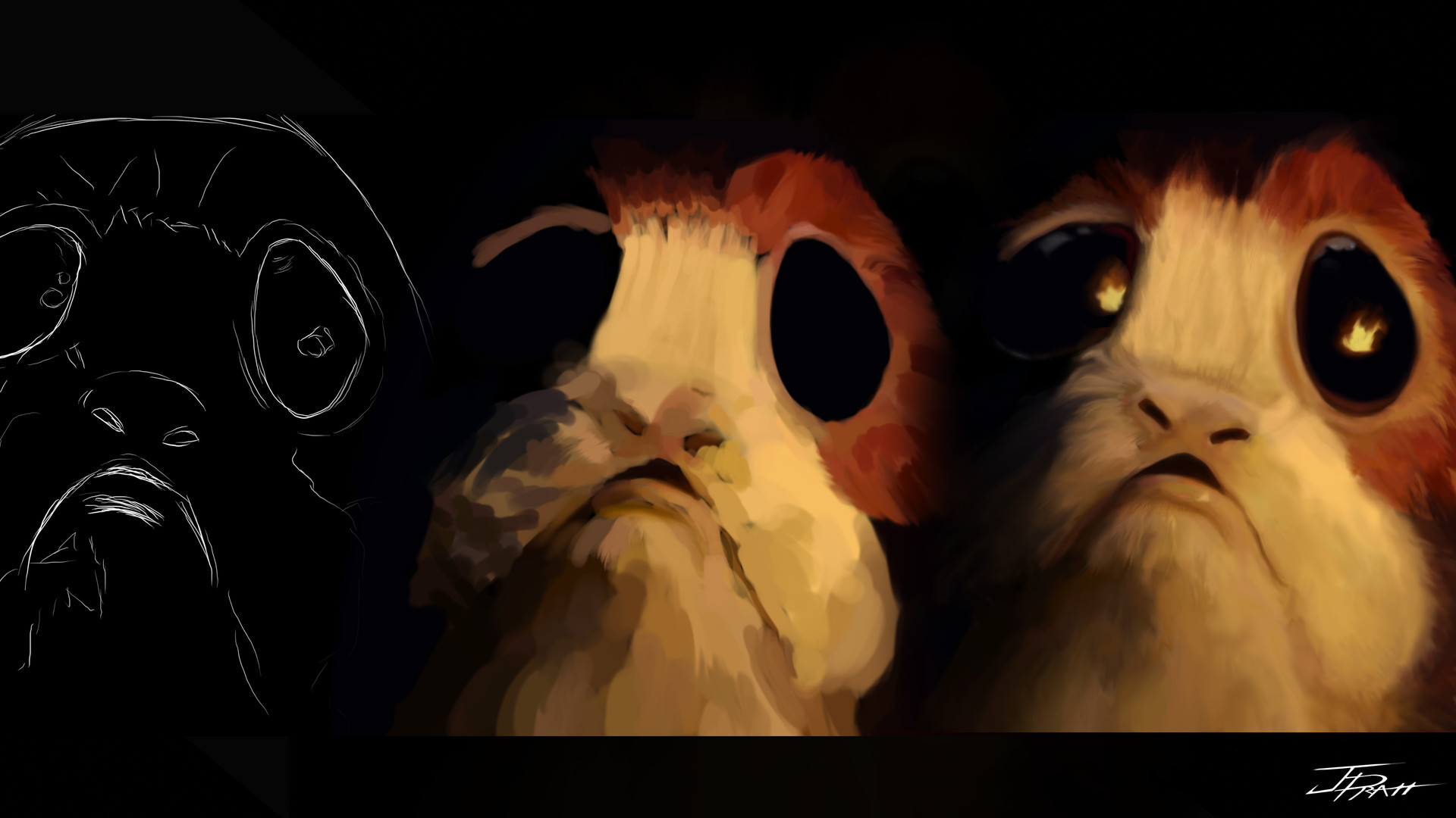 wallpapers Cute Porg Wallpaper artstation porg wars james pratt