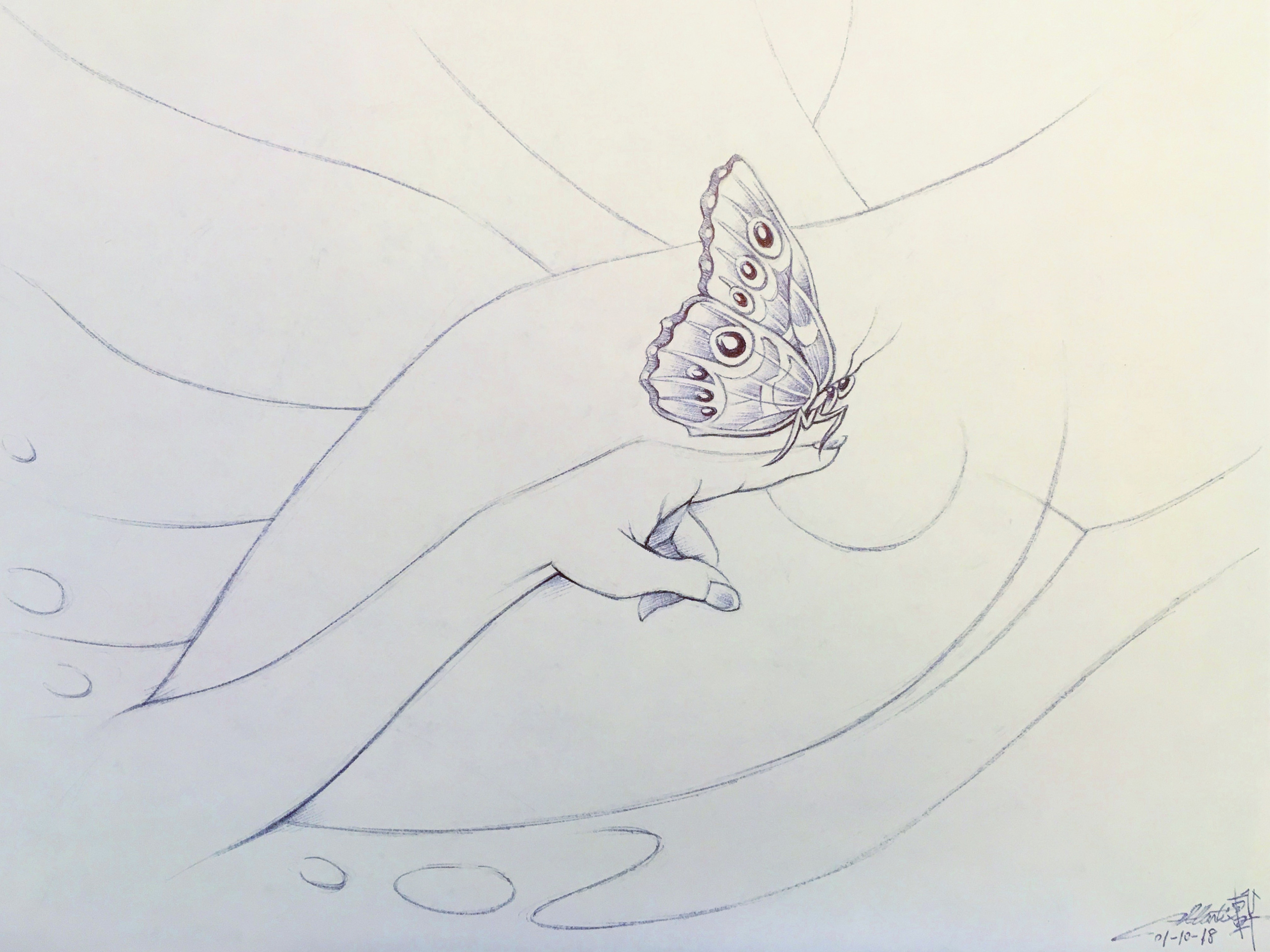 Day #15,112 - Blue Morpho on Fingertip  I 