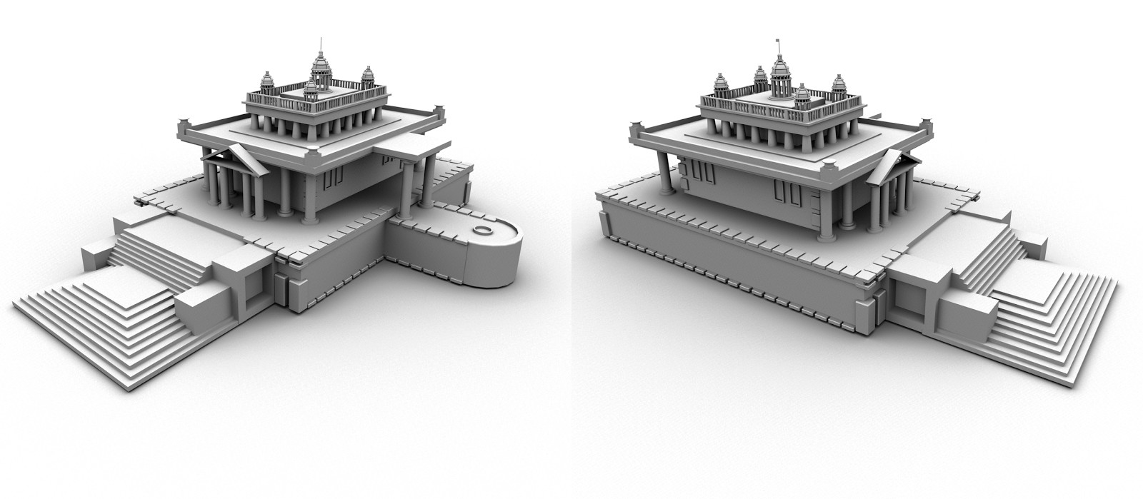 ArtStation - Temple Modeling LowPoly