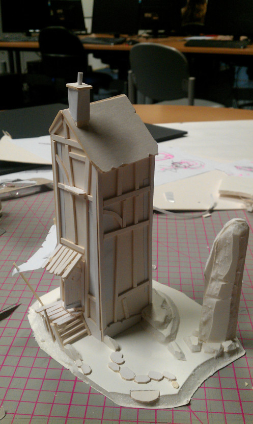 A sketch model of a medieval-esque wizard's house 4/4.