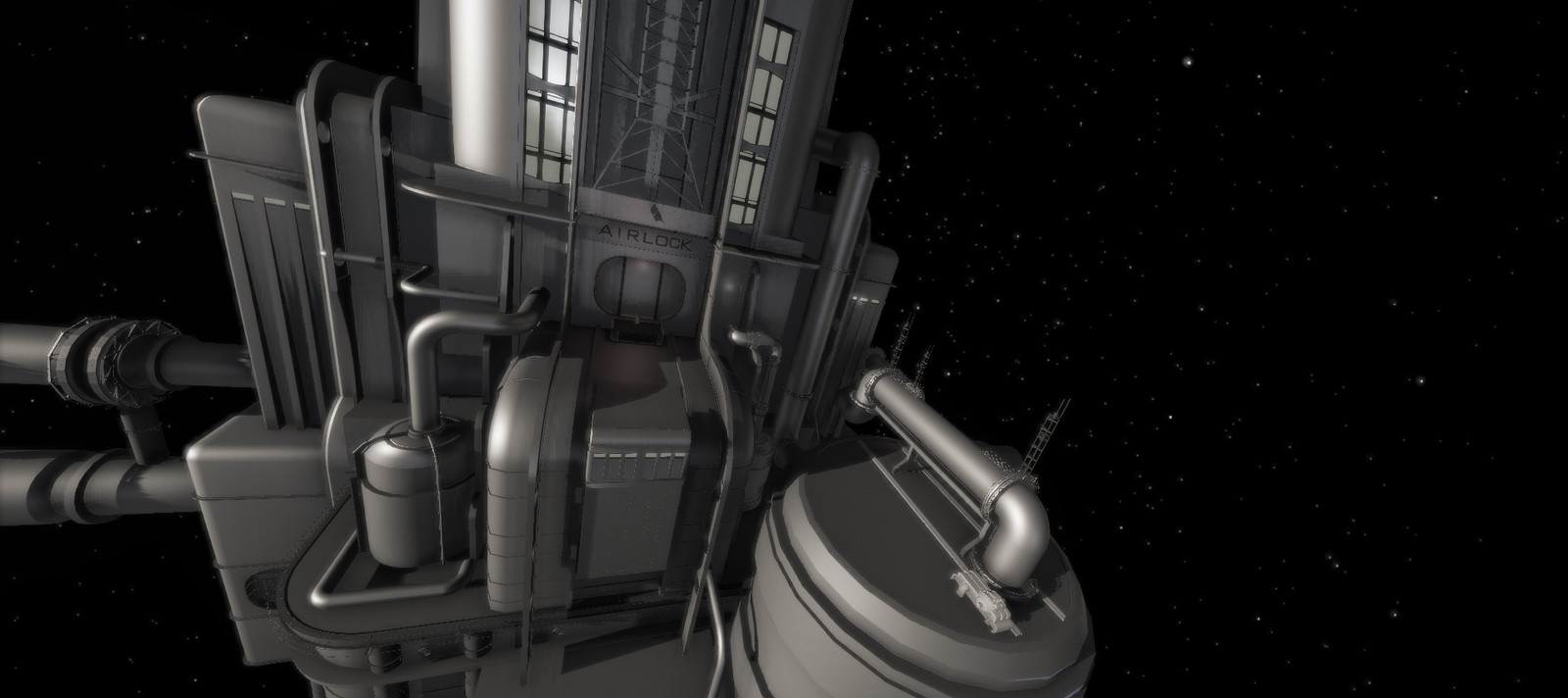 My favorite version of the station--eerily tight like a submarine but streamline architecture from a bygone era.  Lots of human-relatable scale points and Space-age retro stylization