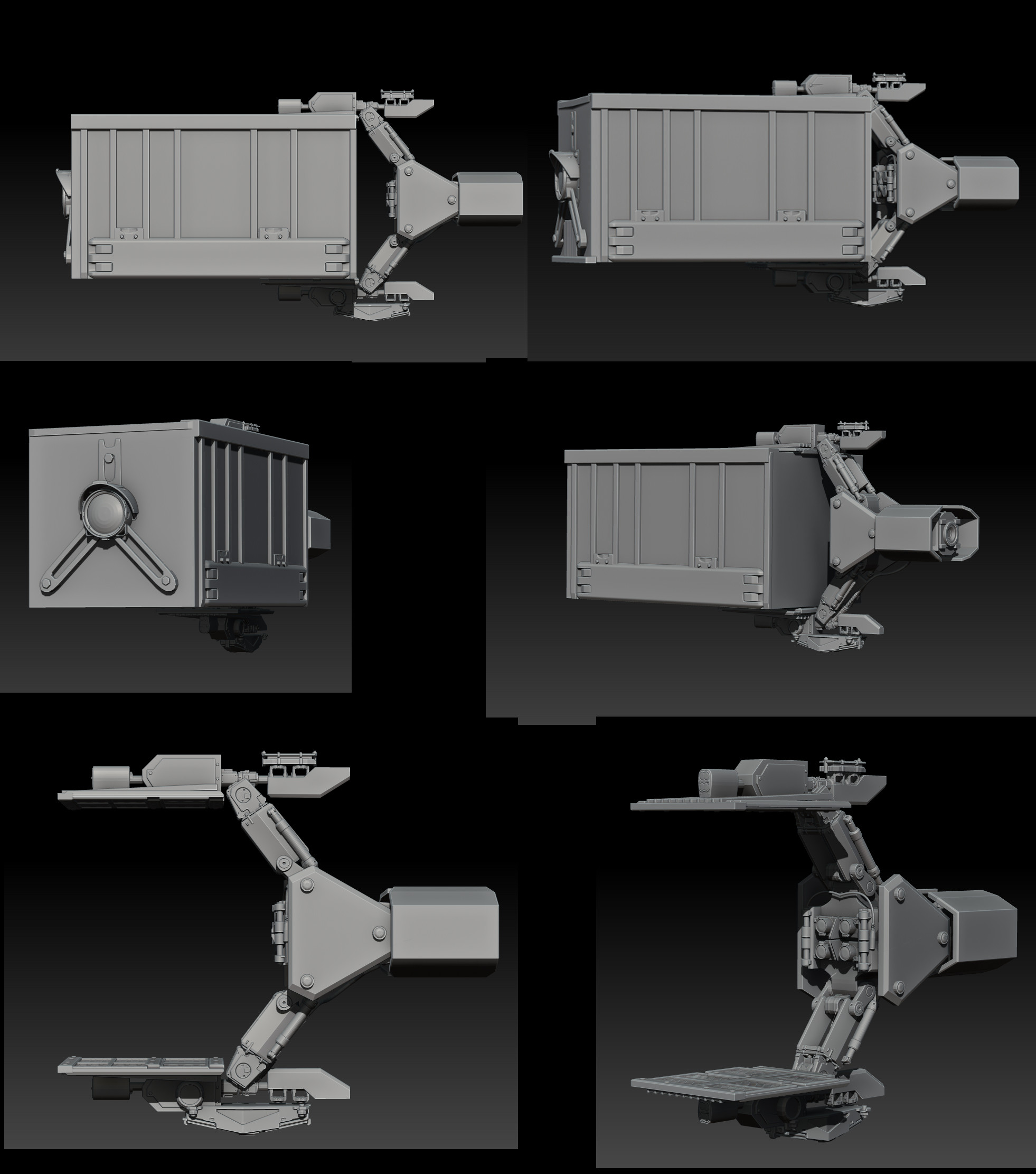 Zbrush Concept for Cargo carriers in the Cargo section of the station.