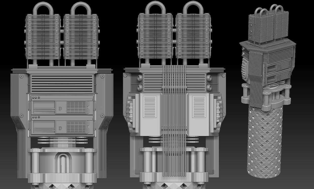 Zbrush concept I made for the hyperchilled looking glass servers in the data repo