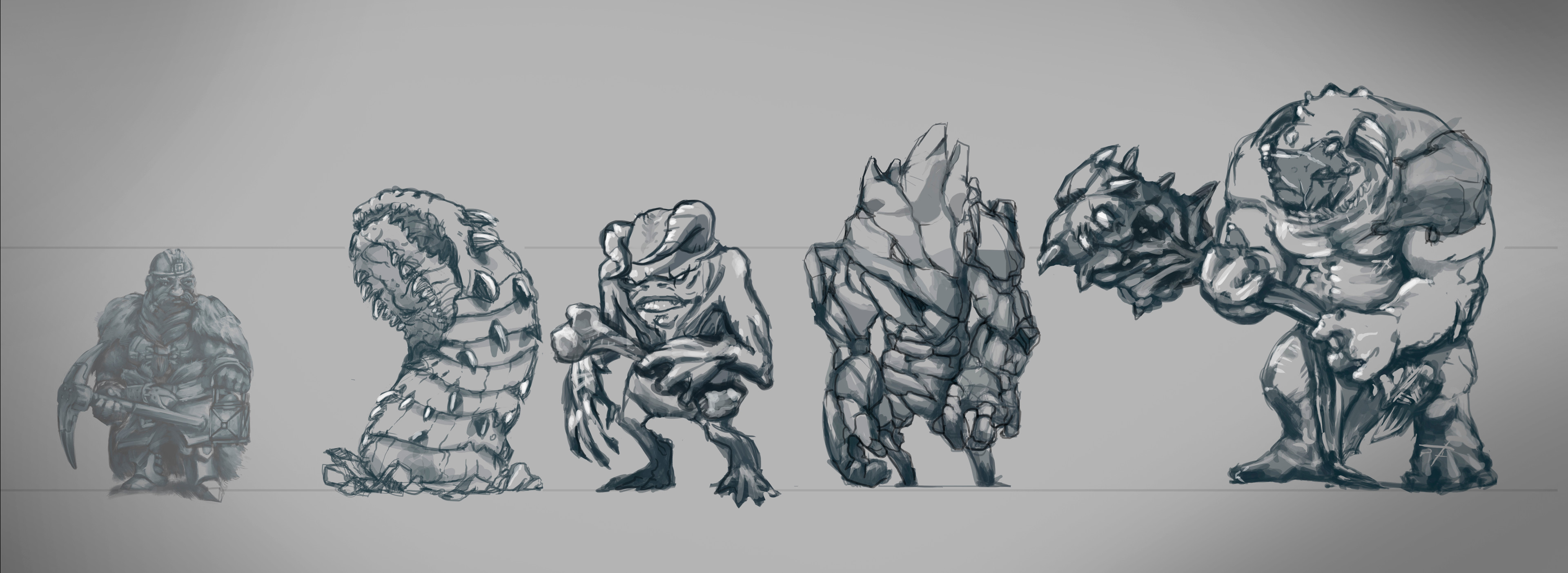Monster characters concept art