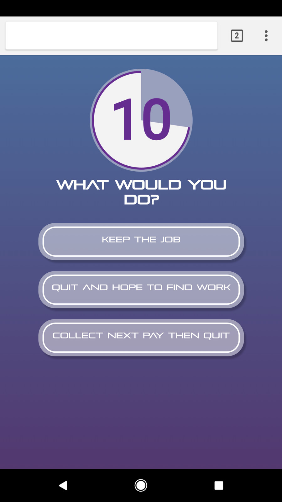 Example of the voting UI displayed on participant's phones