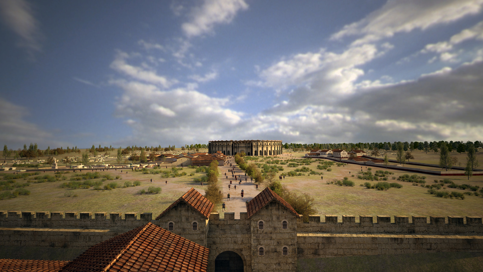 View from city wall towards amphitheater