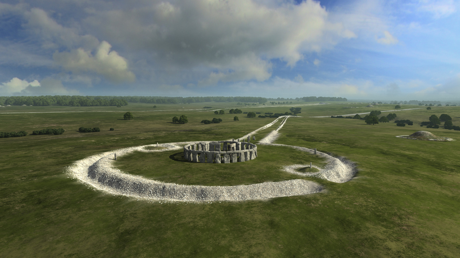 Visualisation of Stonehenge and its landscape around 2.400 BC ©7reasons Medien GmbH
