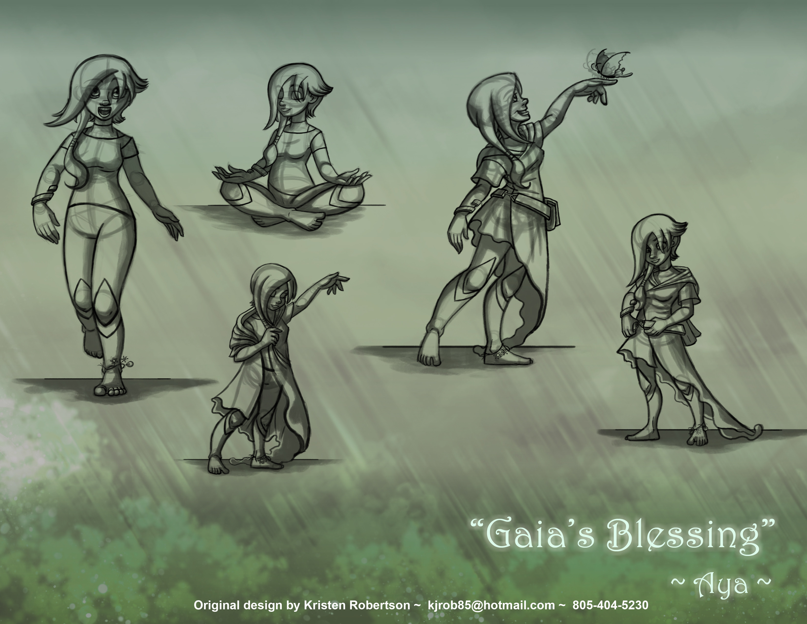 Aya is the last of her race and was blessed by Gaia, the Earth's consciousness. Essentially, she's a caretaker of the planet.