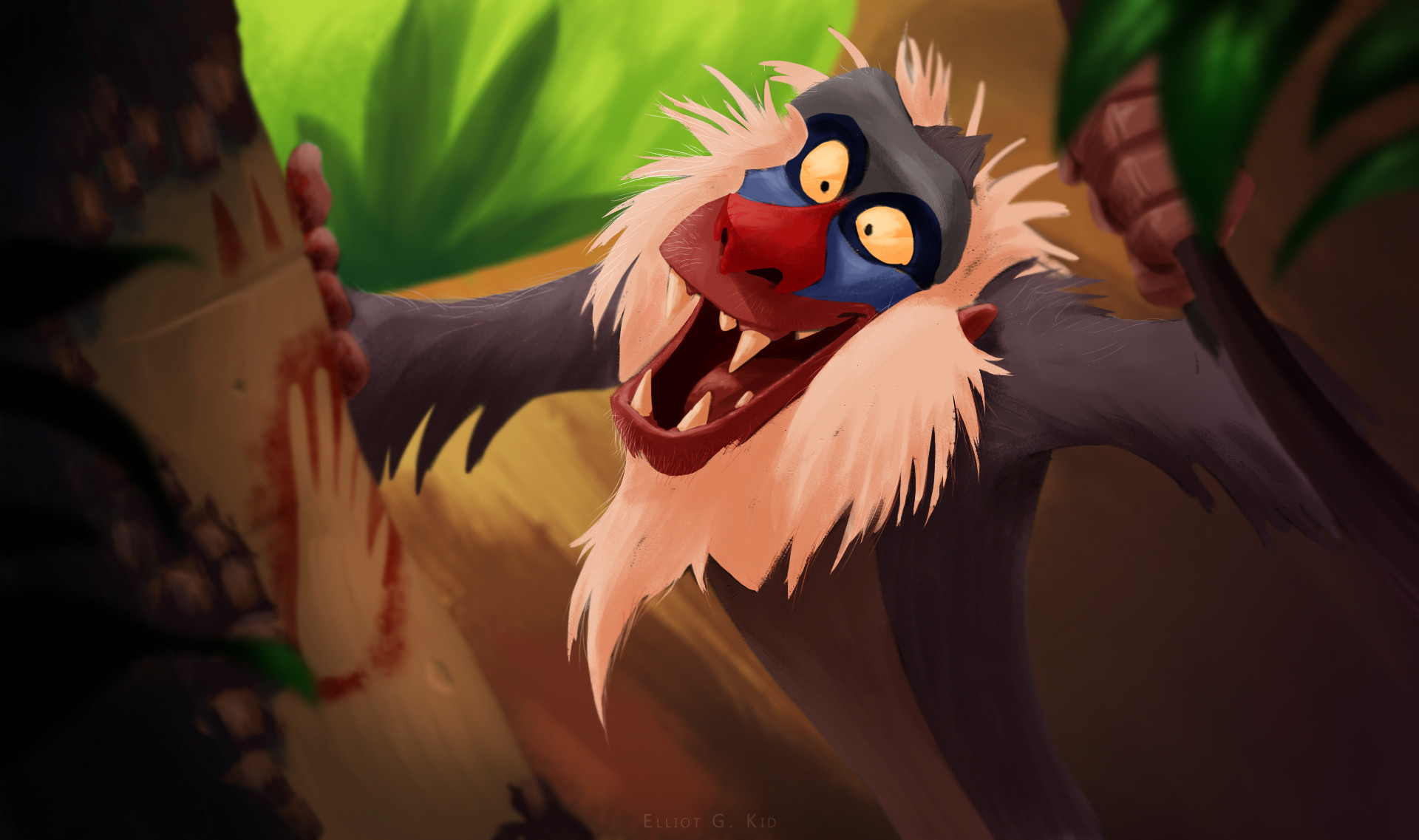 Artstation Rafiki The Lion King Paint Over Elliot Gaudard