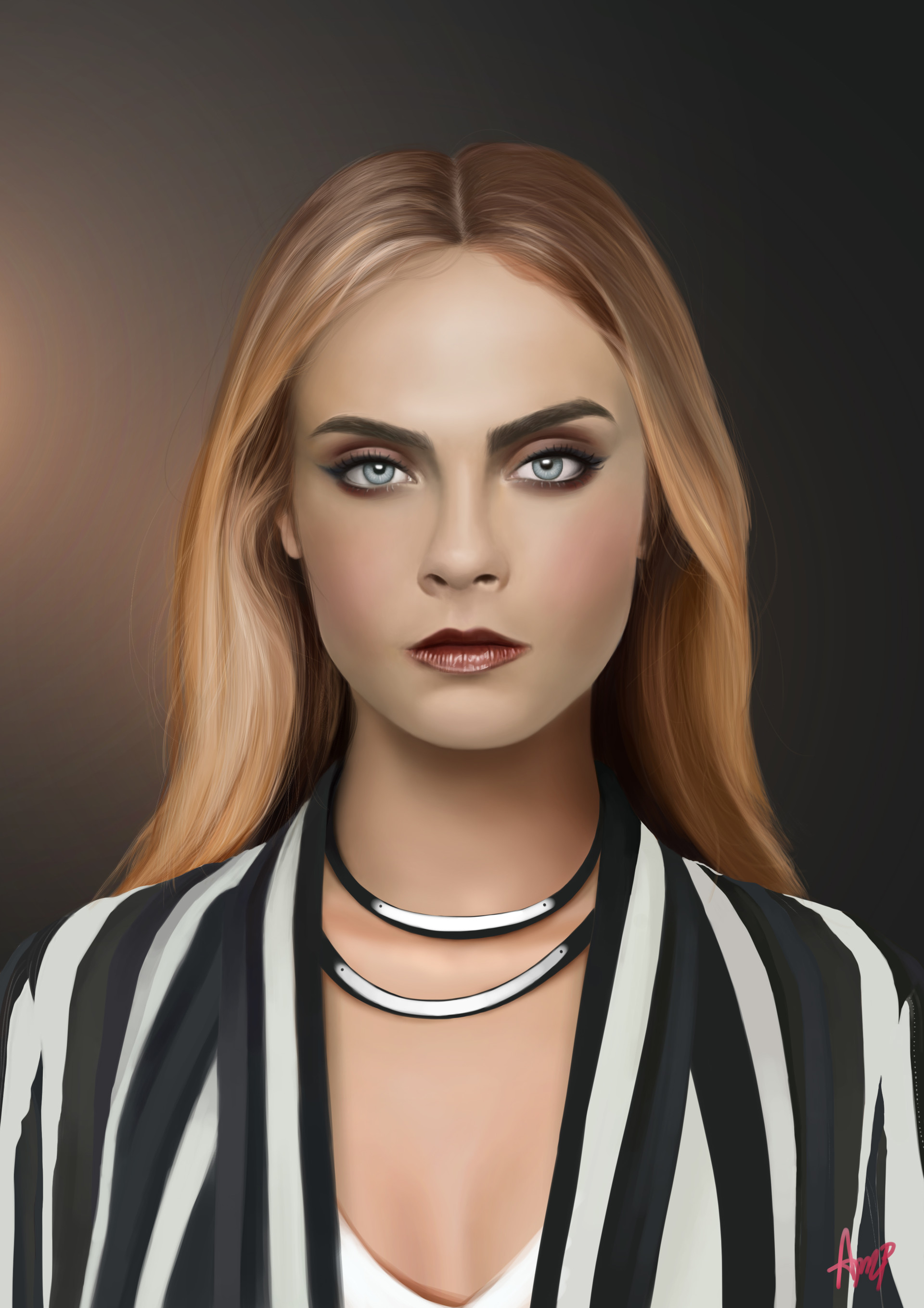 Artstation Cara Delevingne Realistic Painting Adcharaphan
