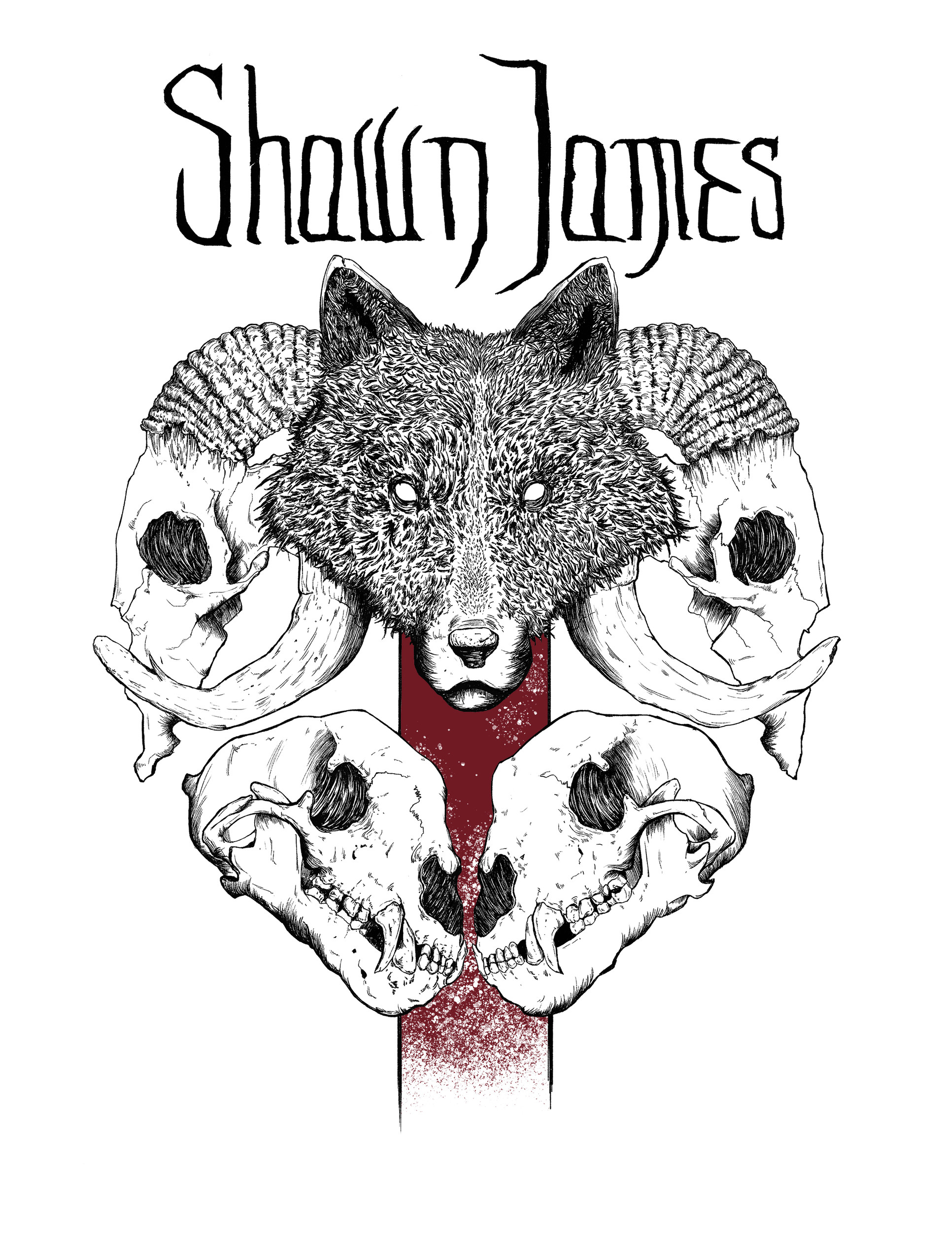 ArtStation Shawn James Wolf Tshirt Design