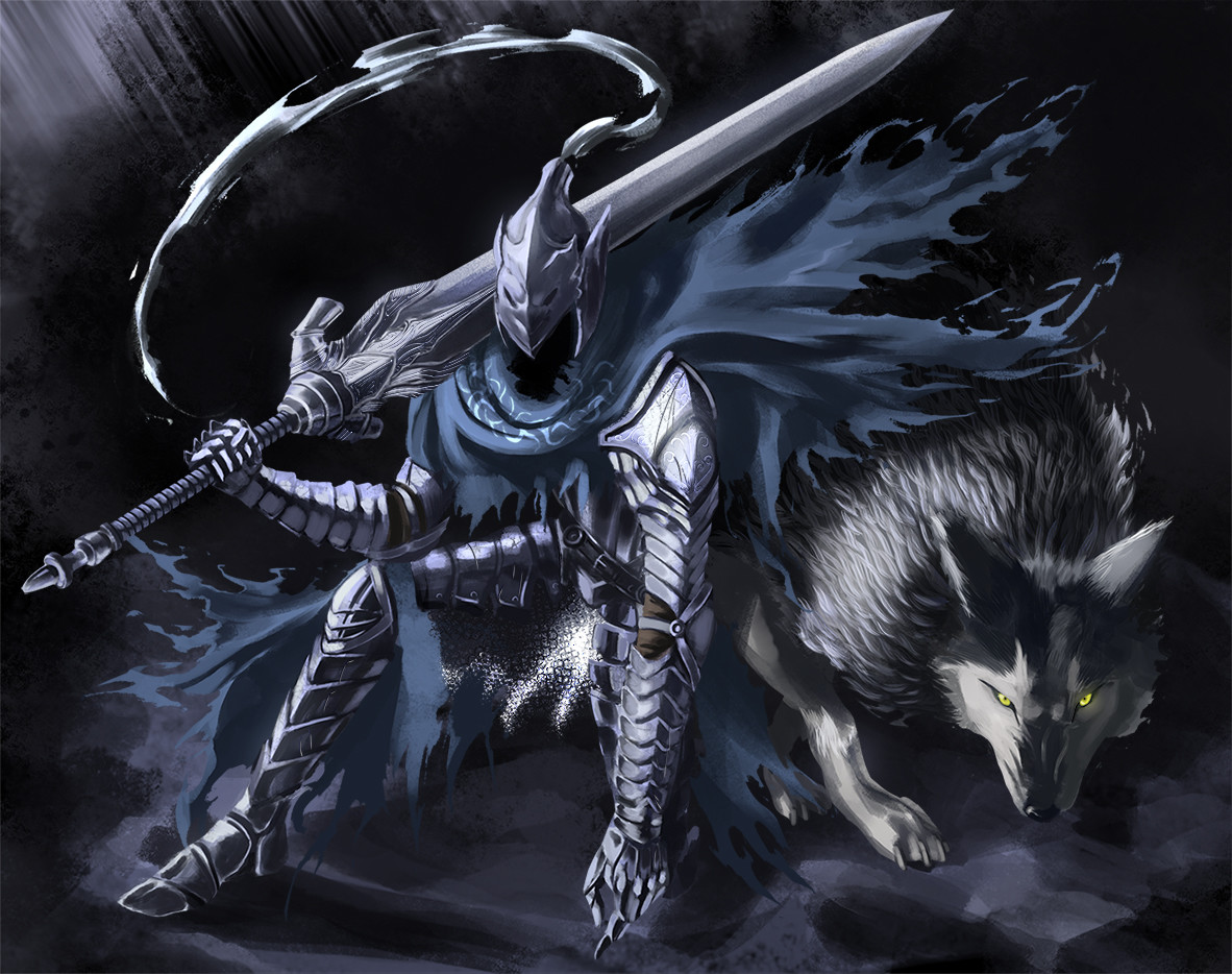 Artorias The Abysswalker & Sif the Great Grey Wolf.