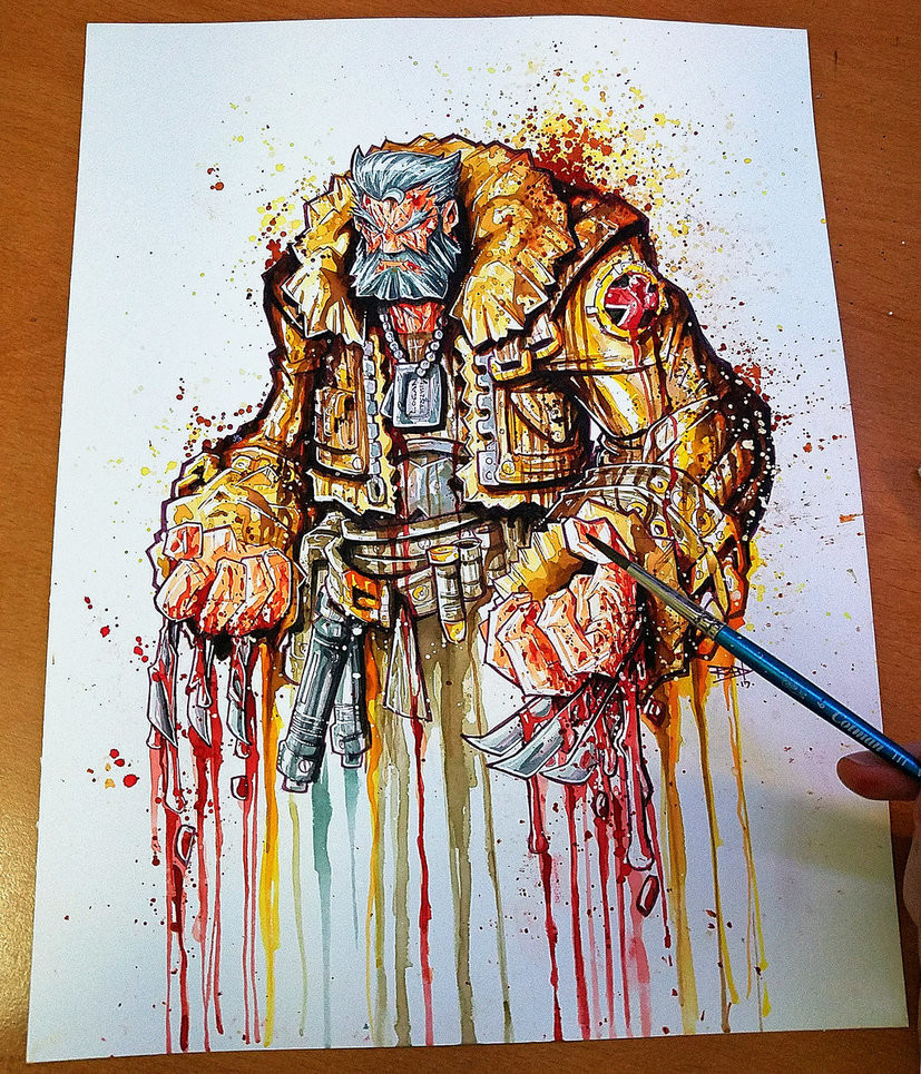 Old Man Logan "Saucy" Watercolor Commish
