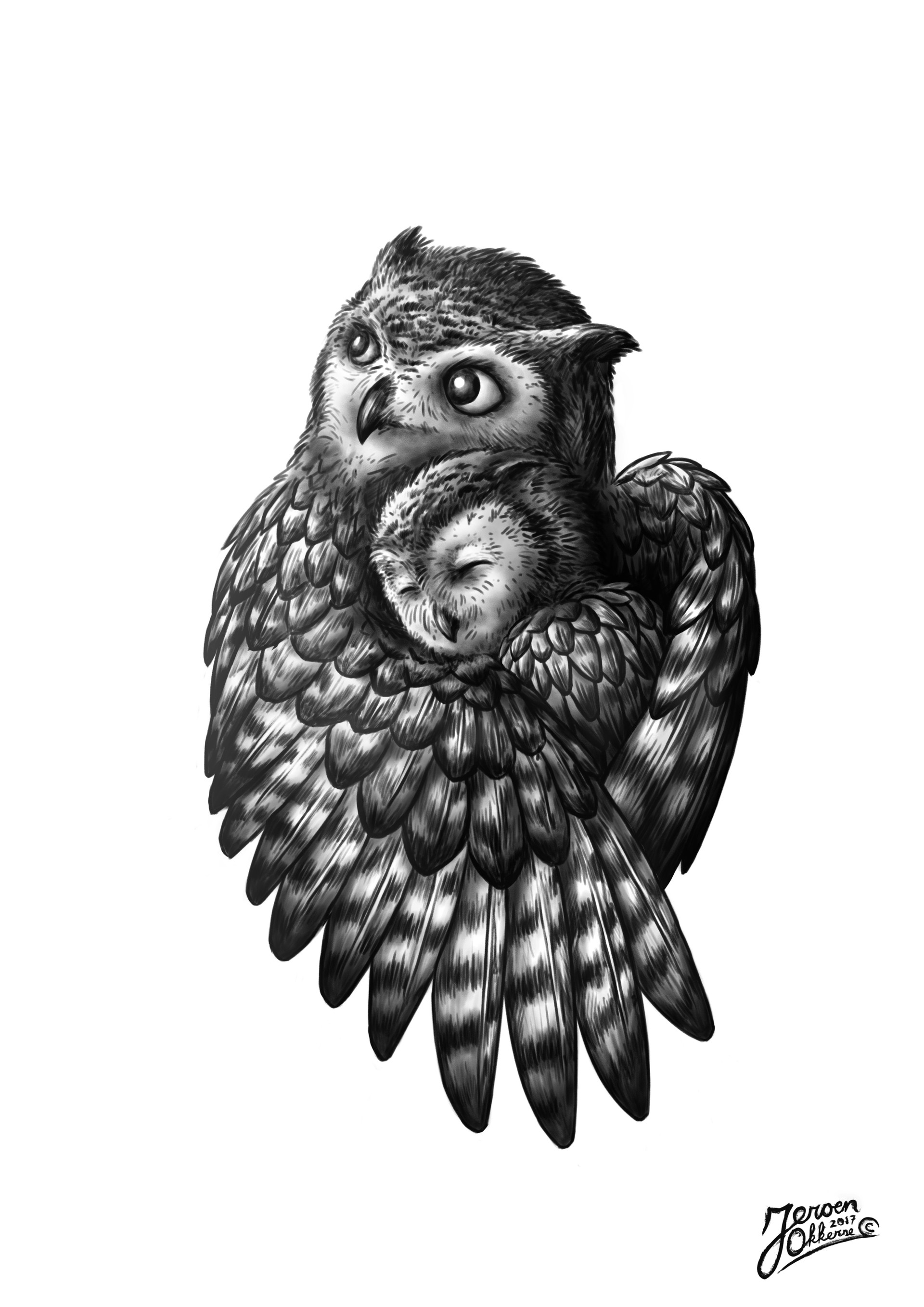 Get Here Black And White Owl Tattoo motivational quotes
