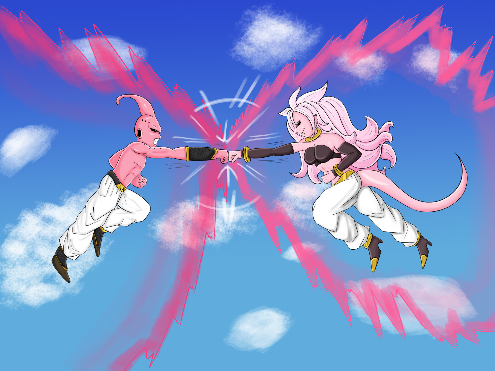 Artstation Majin Android 21 Vs Kid Buu De Juane Davis