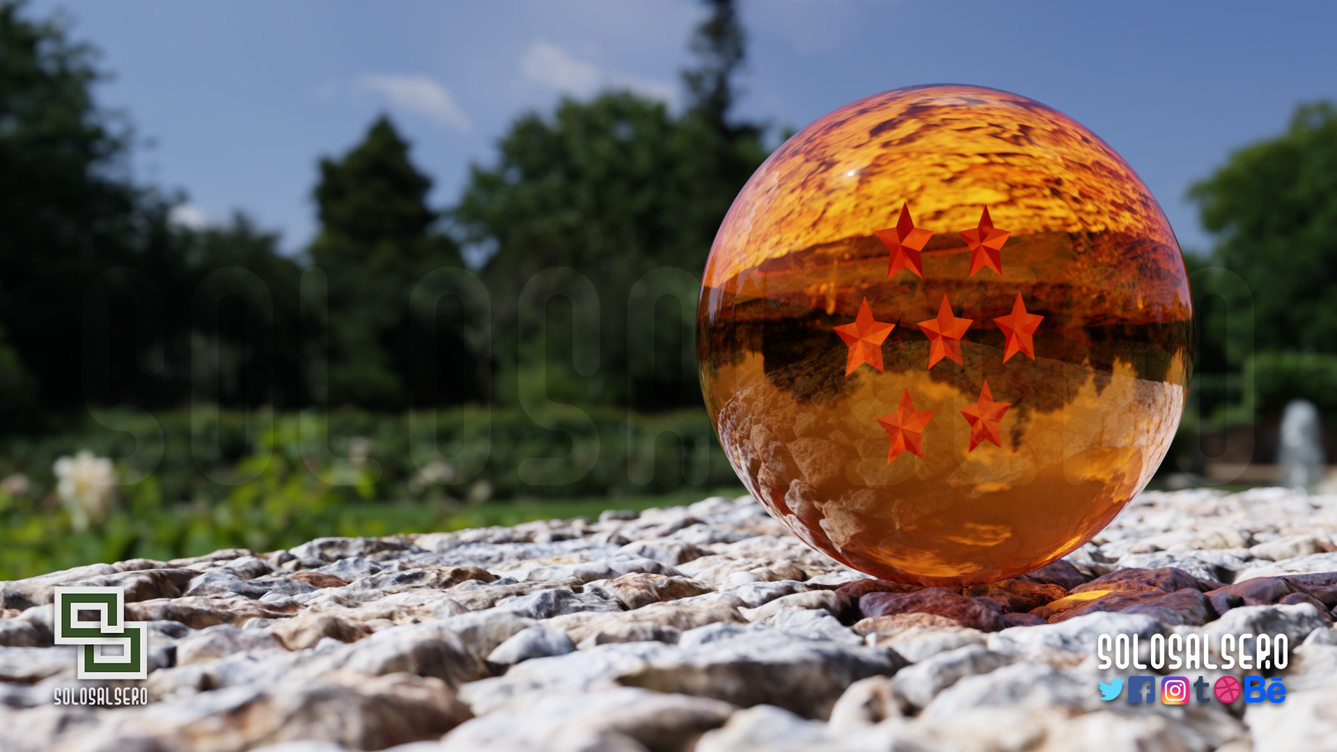 Esfera del Dragon de Estrella render HD, brown Dragon Ball Z ball