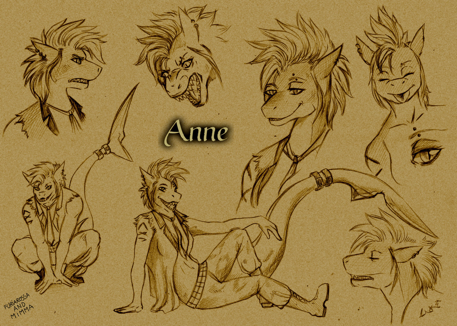 Study on the character of Anne the shark, commission for Thalane.Dragonness