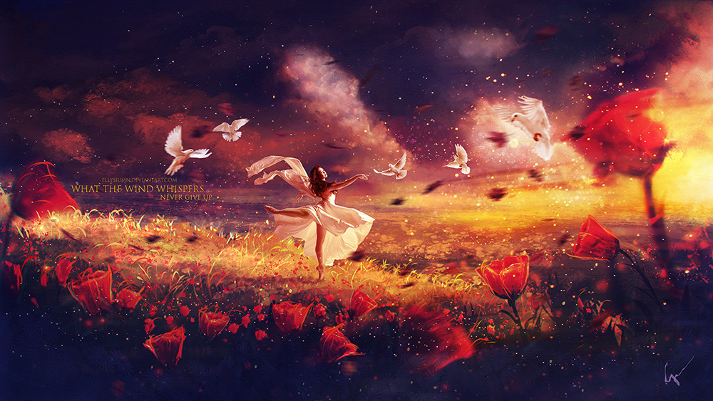 Сумерки в поле. Whispers in the wind. Поле без травы. Деревья с порывом ветра. Ветер воспоминаний уносит тоску геншин импакт.