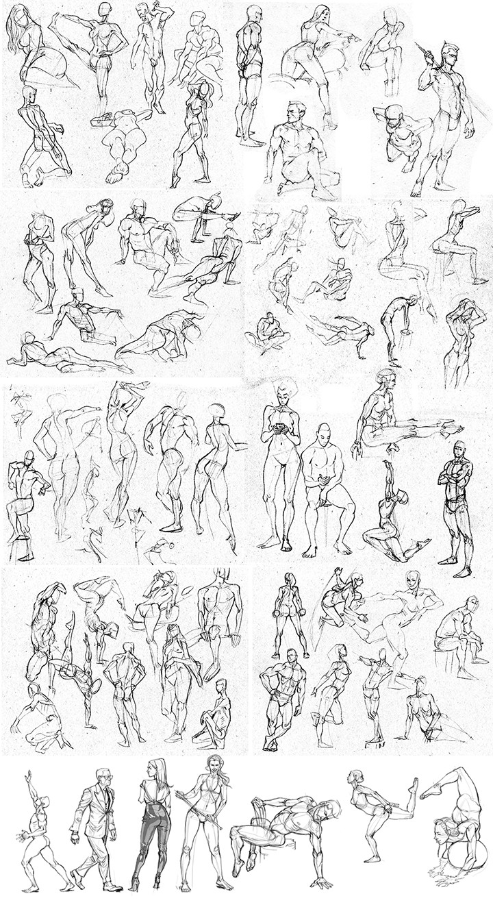 mostly 2 minute drawings, with a few 5 minute ones throughout.
