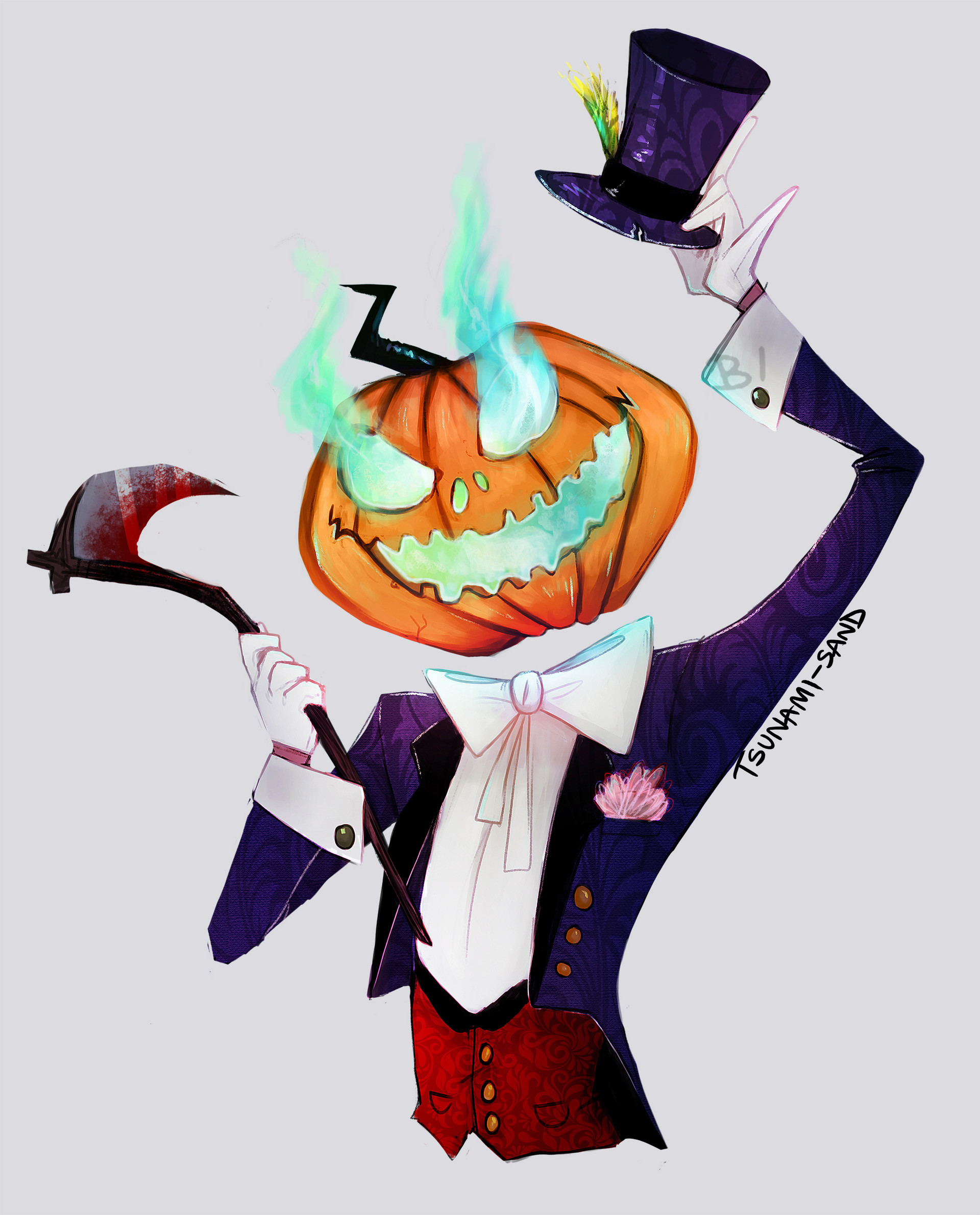 Jack-o-lantern with top hat Halloween pin