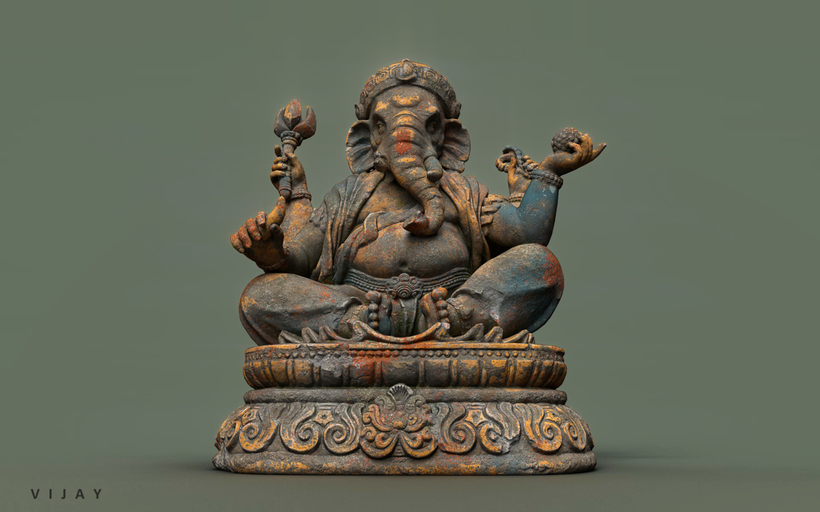 статуя ганеша пьет молоко