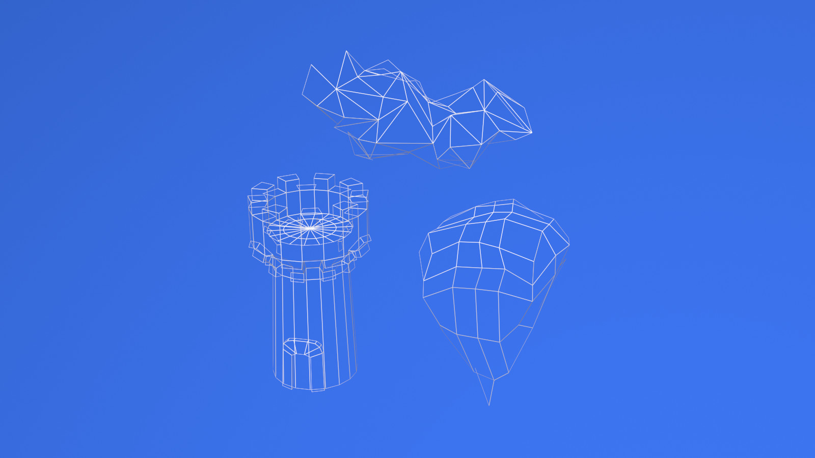 Wireframes of bigger props