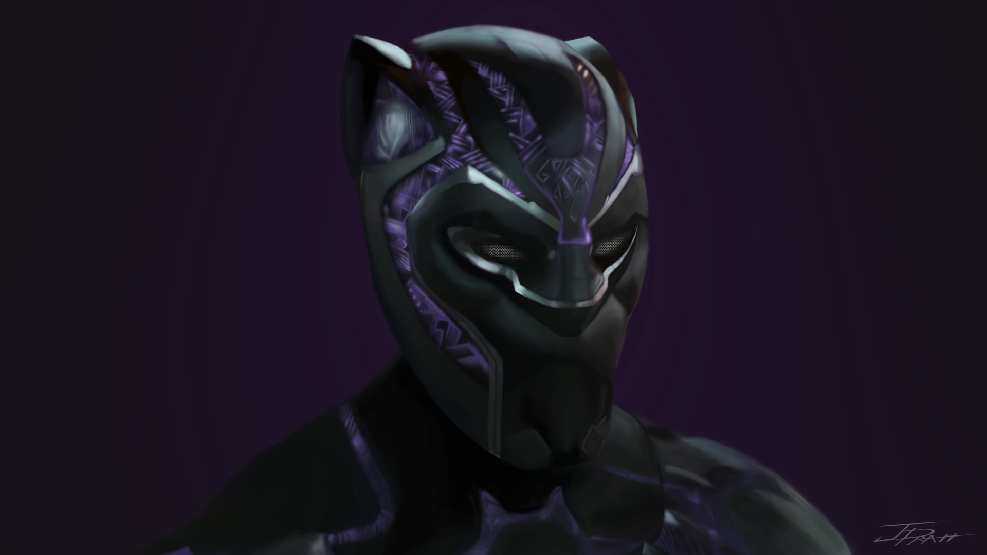 Artstation Black Panther Digital Painting James Pratt