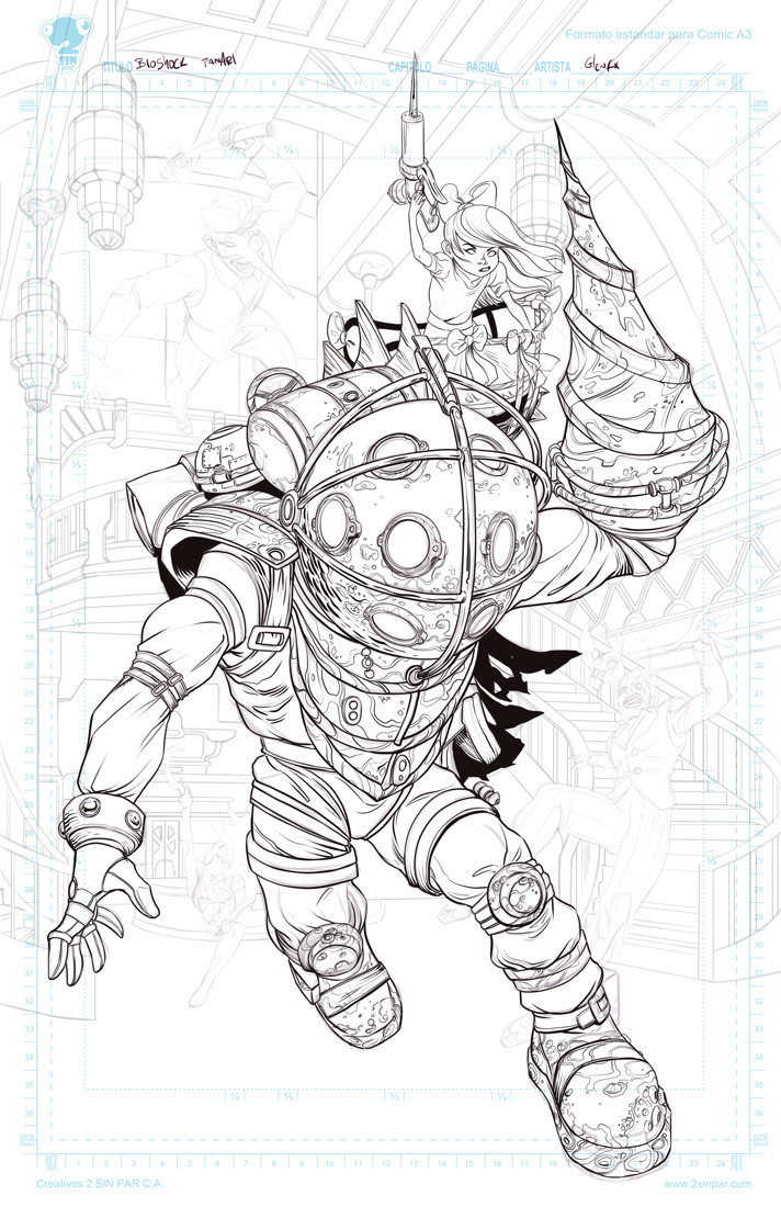 Initial inking.