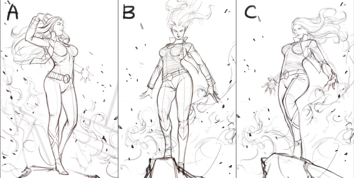 Phoenix Resurrection: The Return of Jean Grey #5 rough sketches 