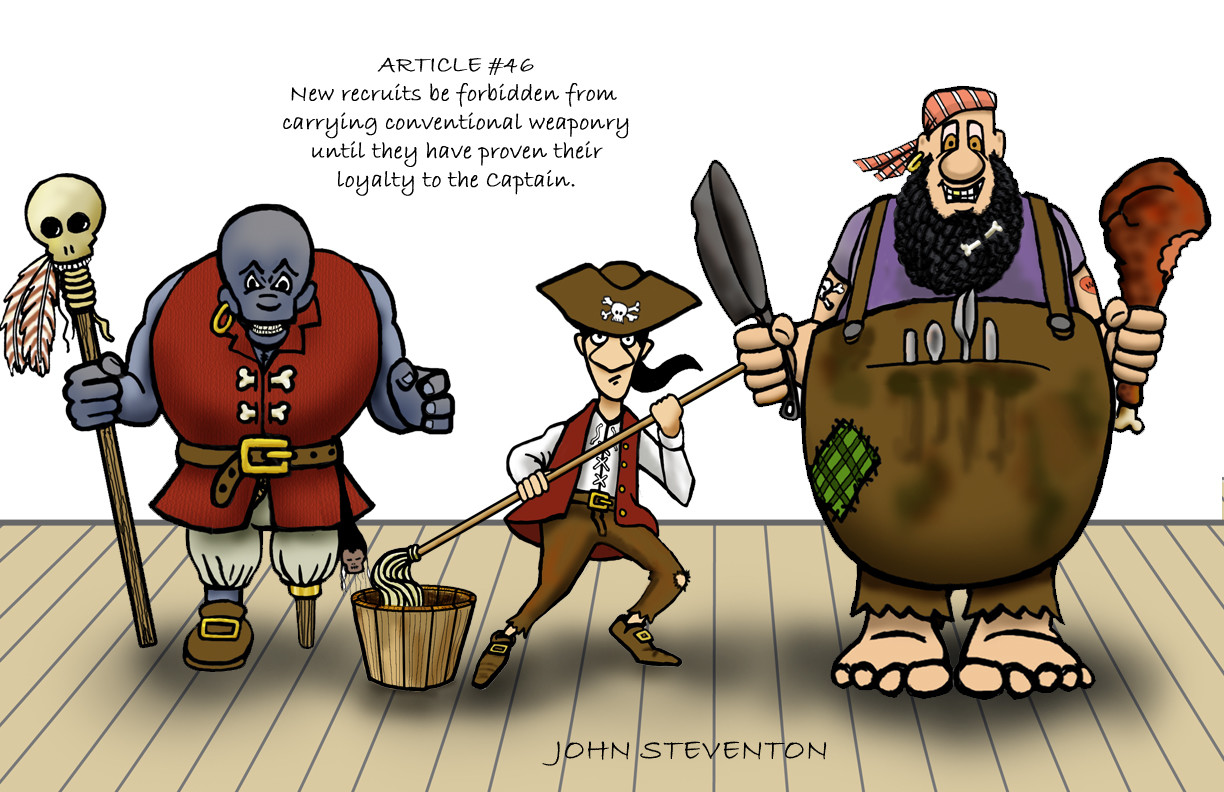 John Steventon Character Design Pirate Lineup with a twist