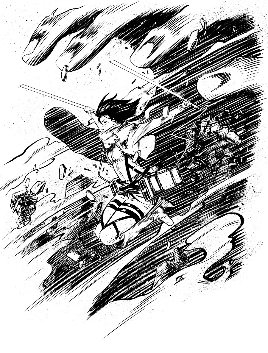 Attack on Titan Mikasa commission - Scroll for more!