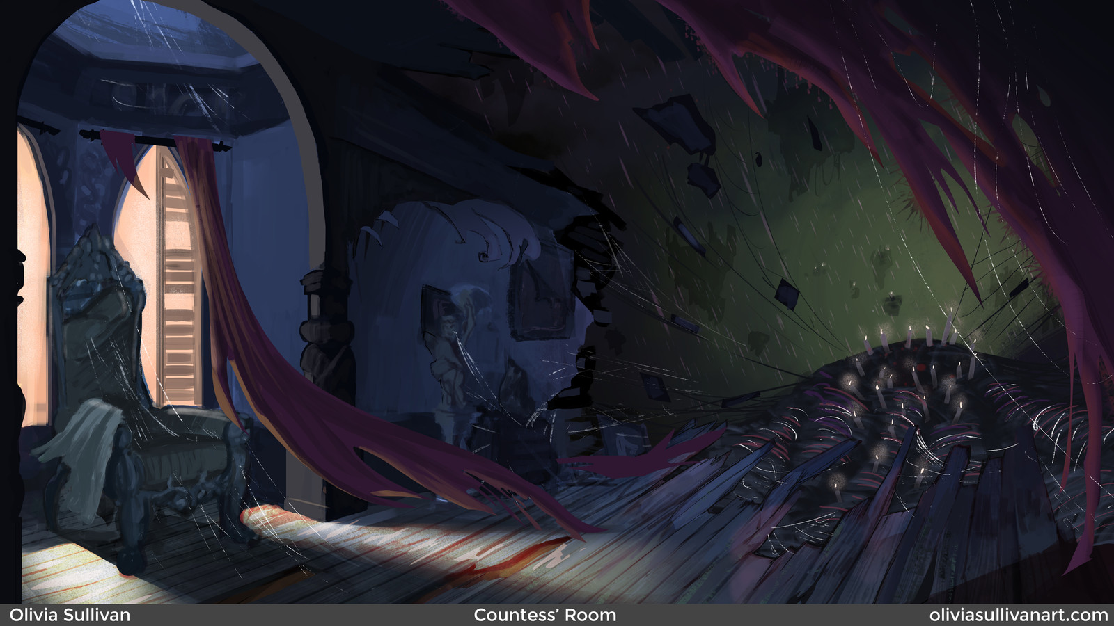 Concept art for an evil room.