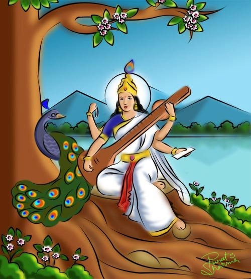 Puneet Sharma - Indian Goddess Saraswati