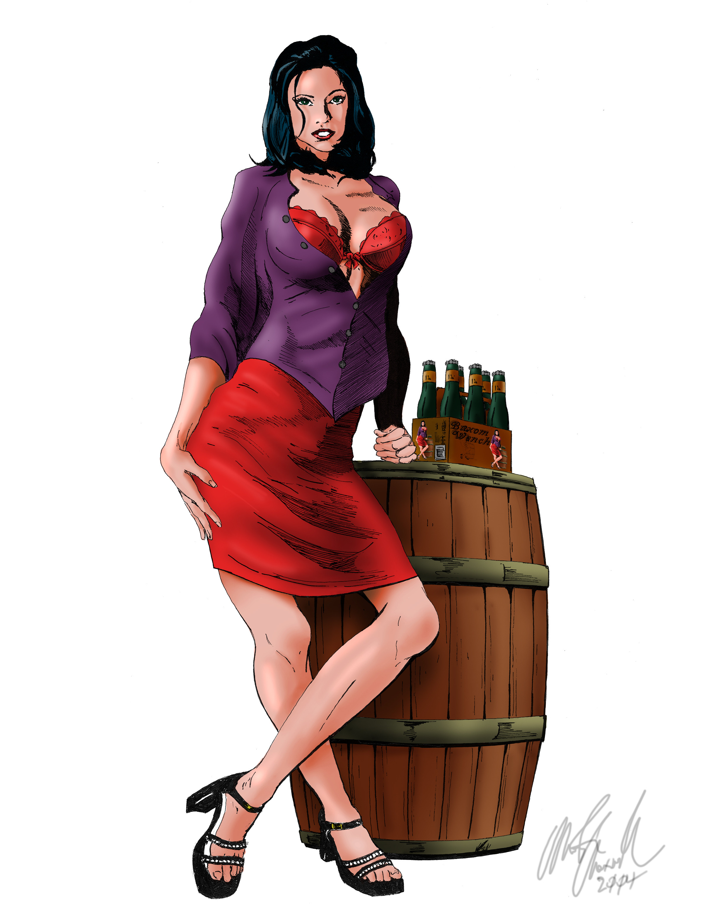 Commissioned work, 8' x 10" pen and ink drawing colored in Photoshop. Used as a logo for a custom brewed beer. 