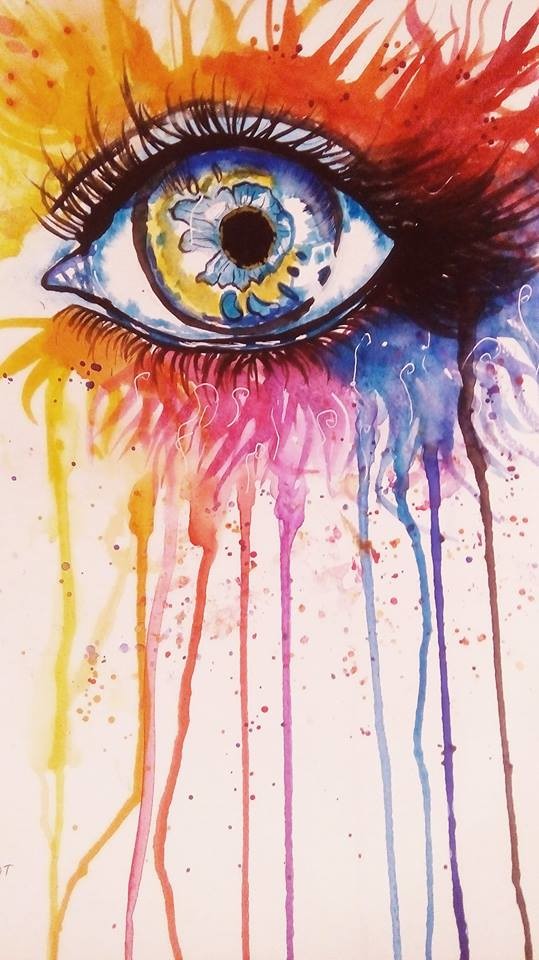 Artstation Watercolor Rainbow Eye Jade Dragon