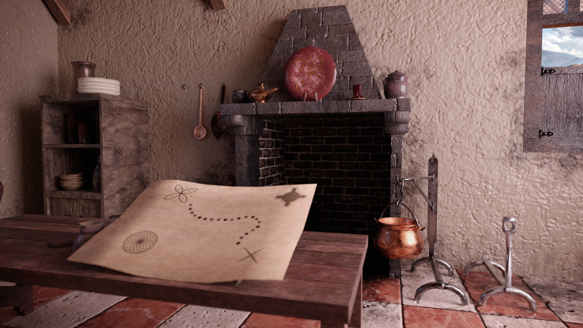 Artstation Medieval House Interior Juan Antonio Cabrera