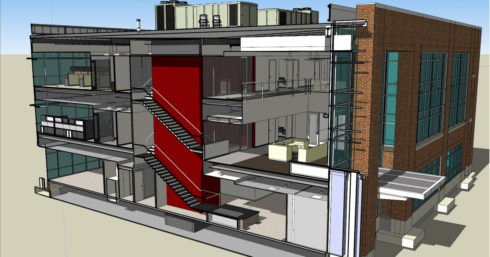 Cutway image of the ATP building created in SketchUp.