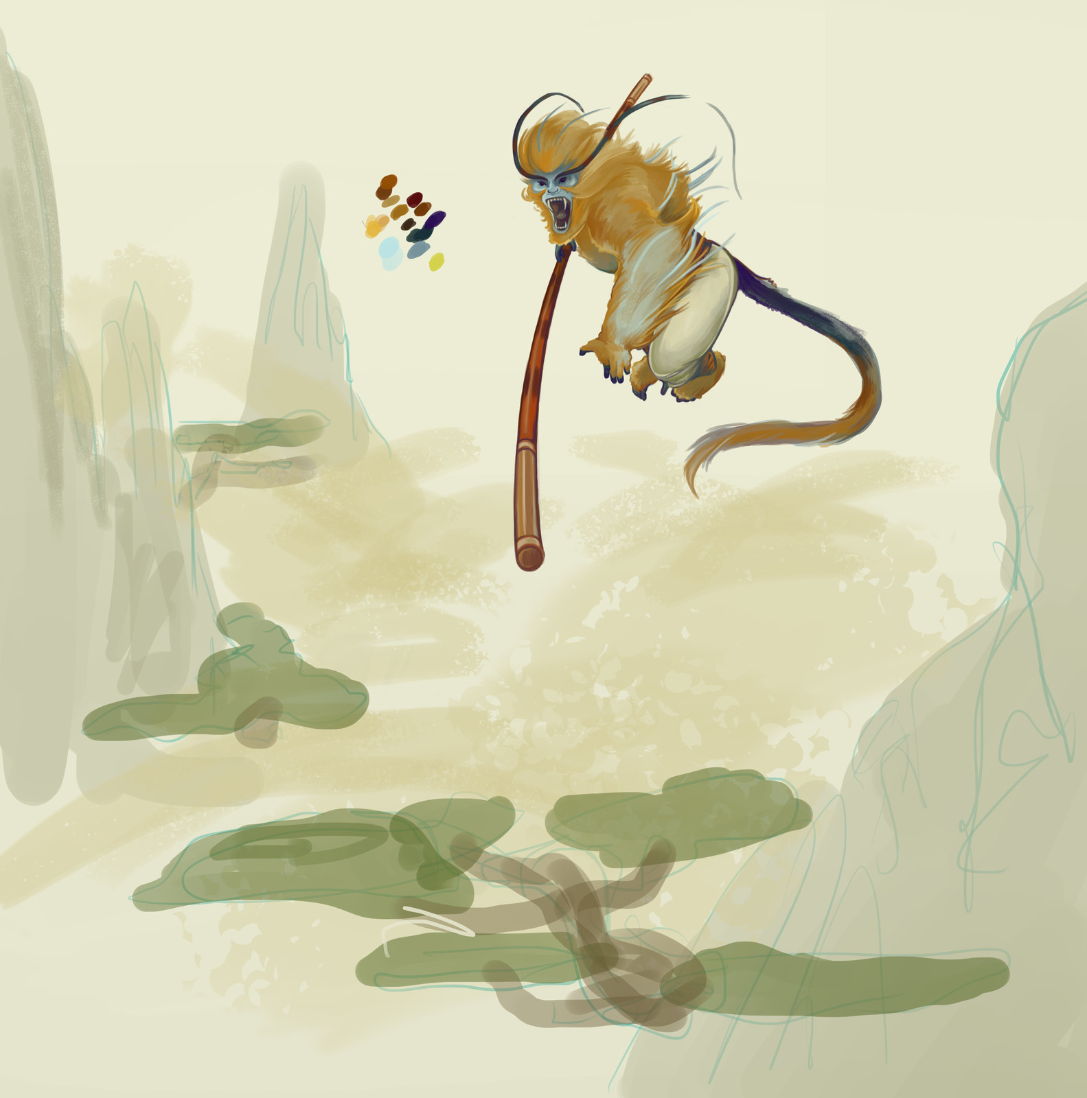 Monkeyking, characterdesign, fanart LOL