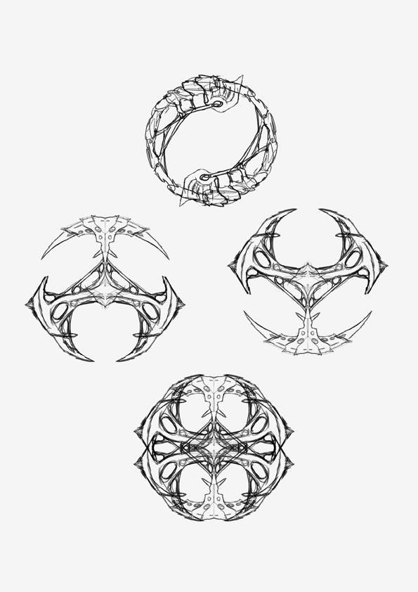 first sketches for the symbol