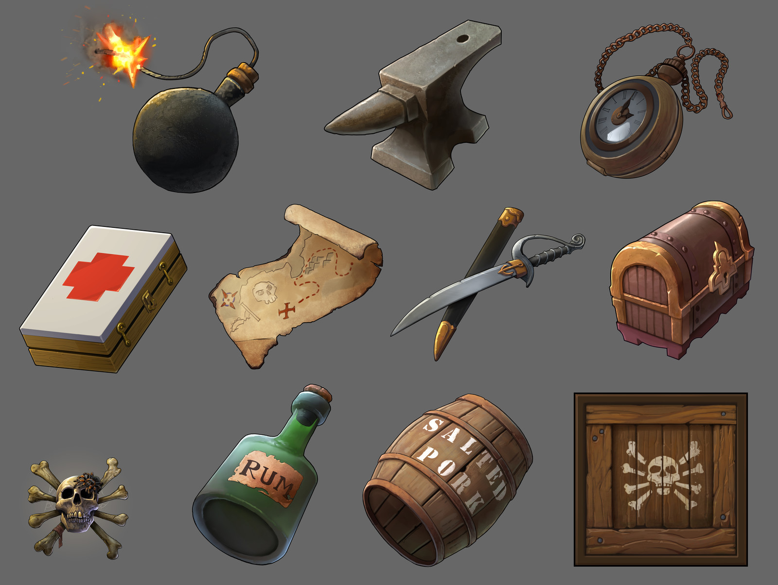 Items for Spider Isle Board game.