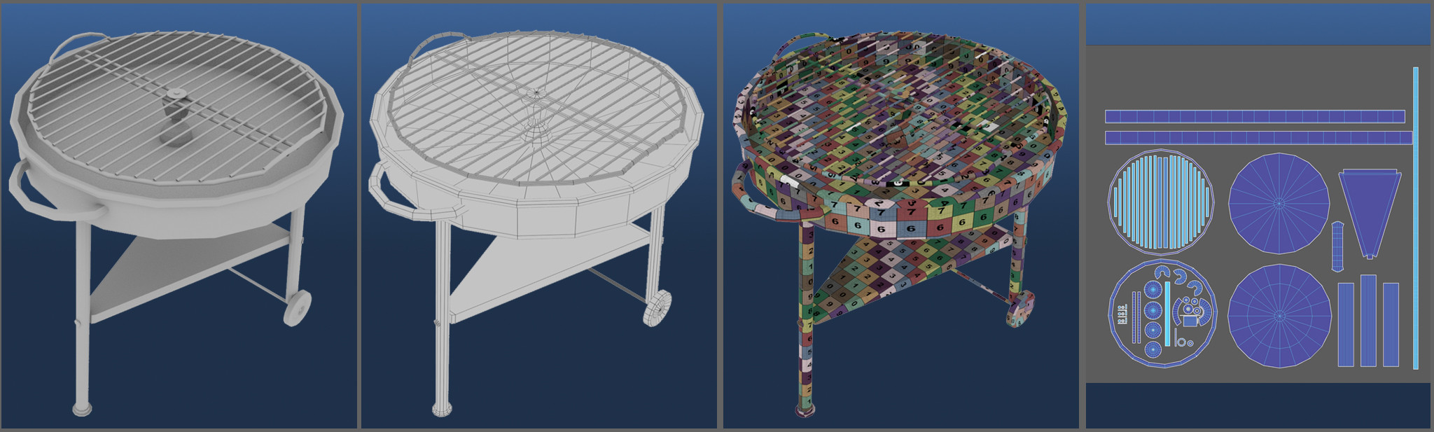 BBQ grill UV layout and polyflow
