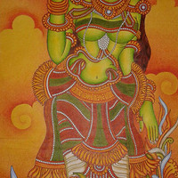 Artstation Radhamadhavam Kerala Mural Painting Aneesh Pulikode