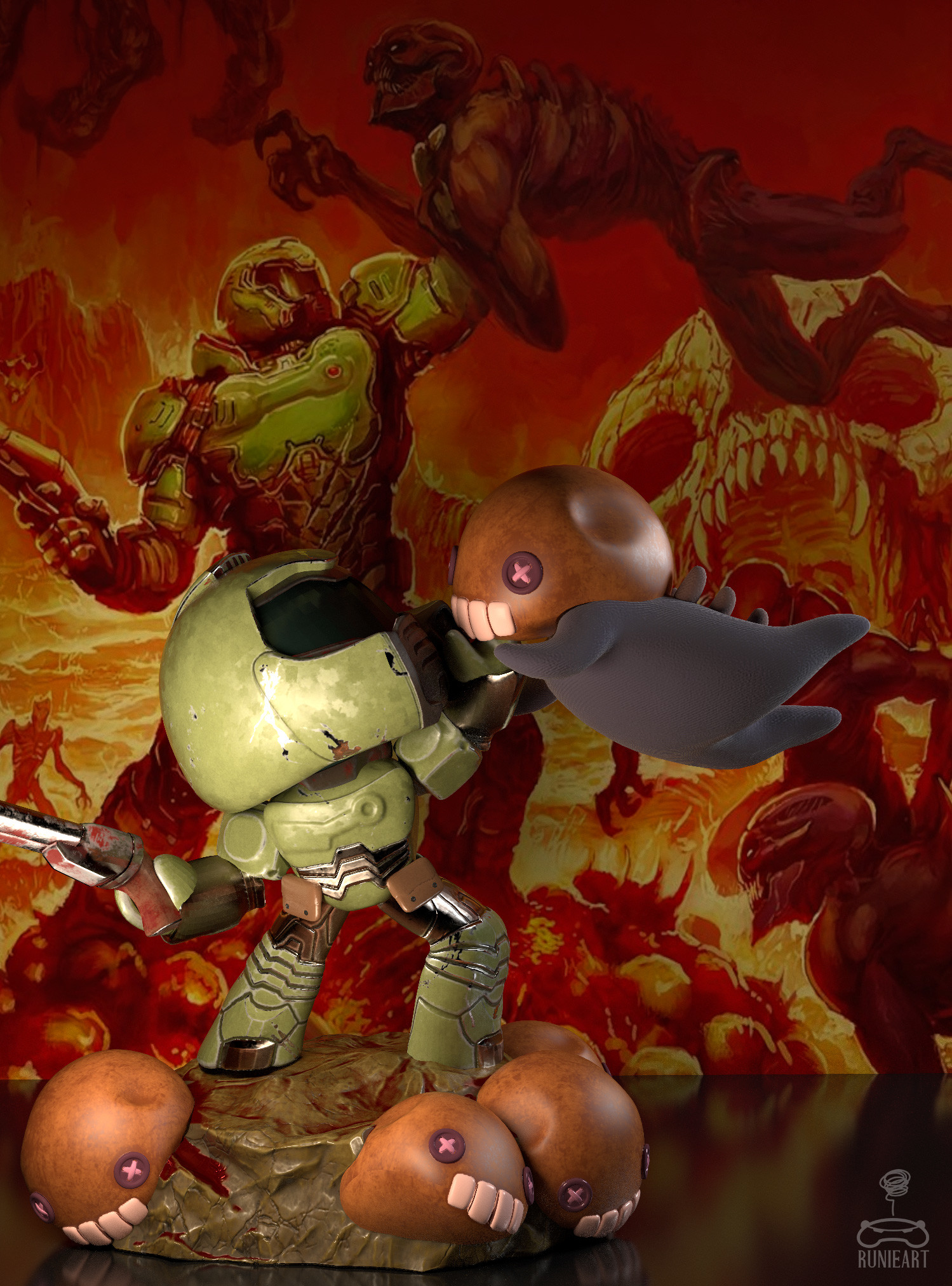 Artstation Doomguy Suphawat Mukcharoen